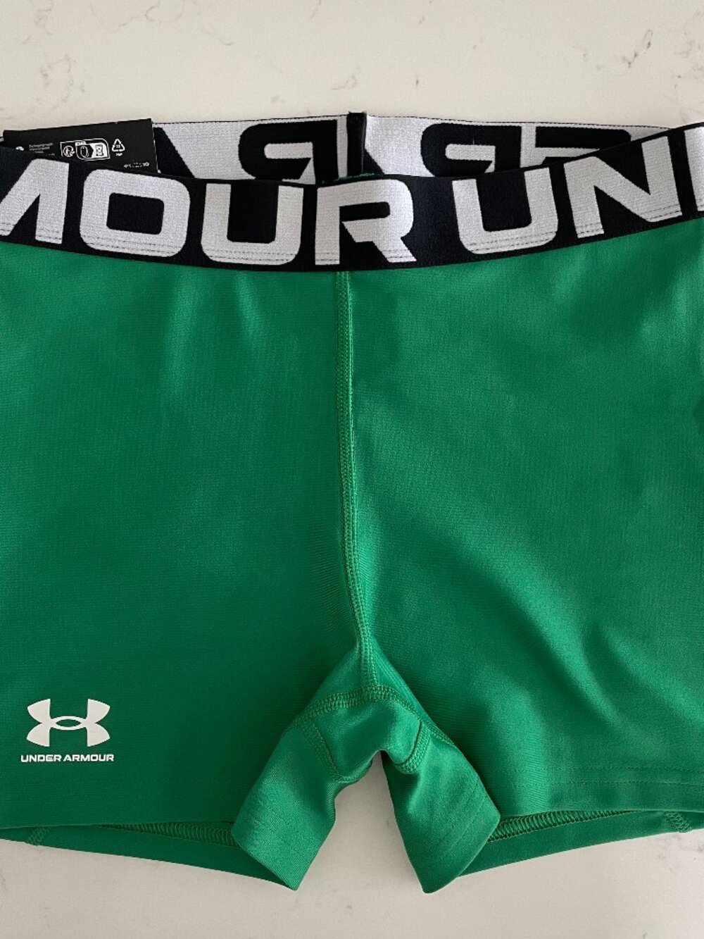 Under Armour Short Court/Shorty Heat Gear Compression Tights Green Blk Wht Sz S
